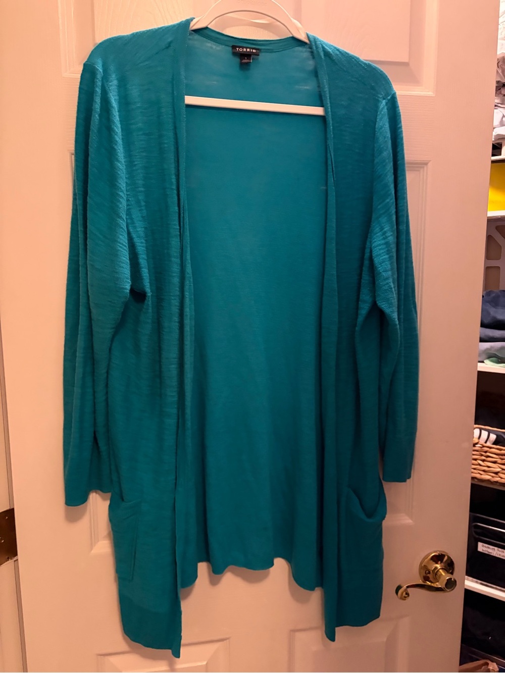 Torrid slub Teal Open-Front Women's Cardigan Size 1
